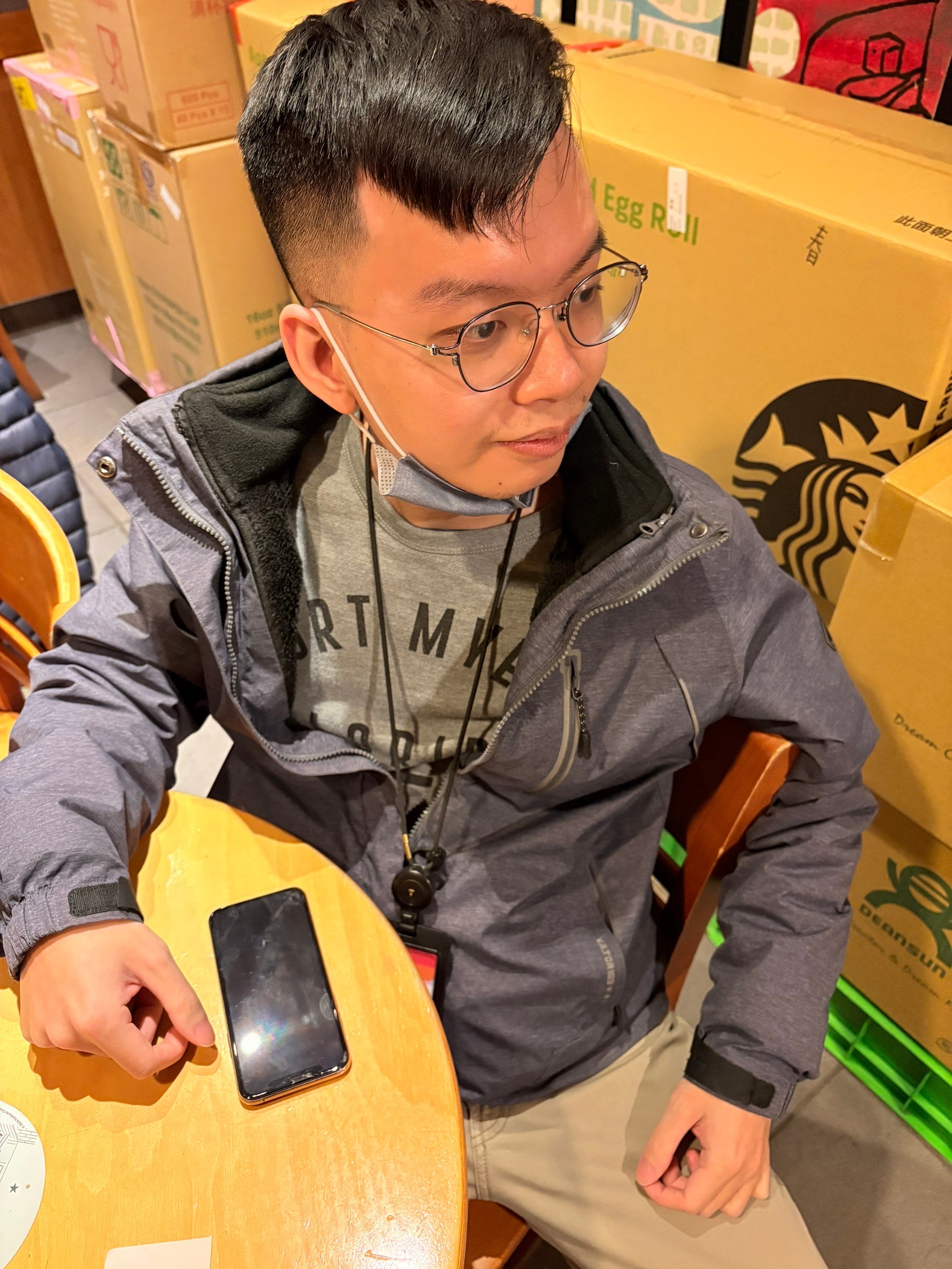 探班小苓，小均偷偷在一樓堵我，星巴克喝一堆咖啡打發時間，接小均下班，吃麵點王